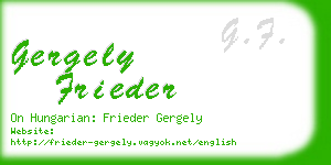 gergely frieder business card